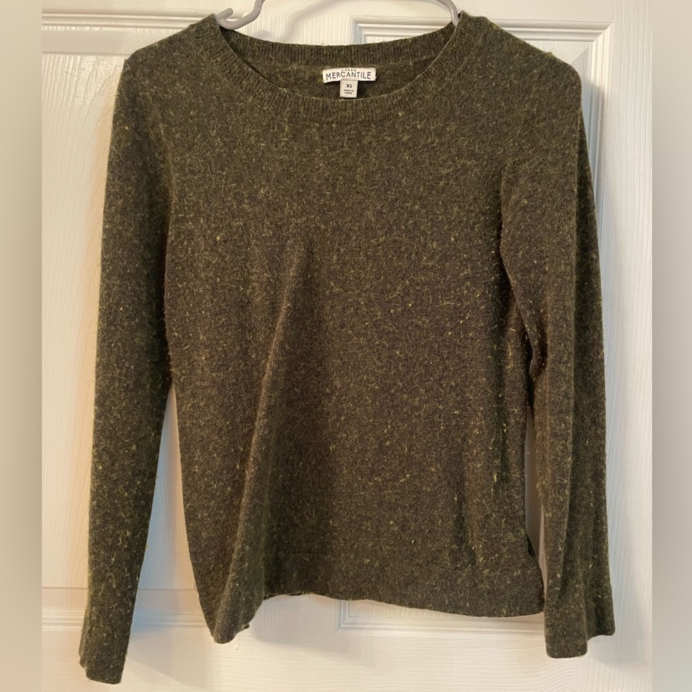 Forest green J Crew cashmere sweater